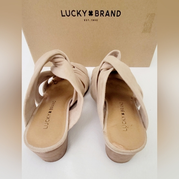 Lucky Brand Rhilley Laguna Brown Suede Wedge Heels Knotted Sandals 5.5 with Box - Picture 8 of 10